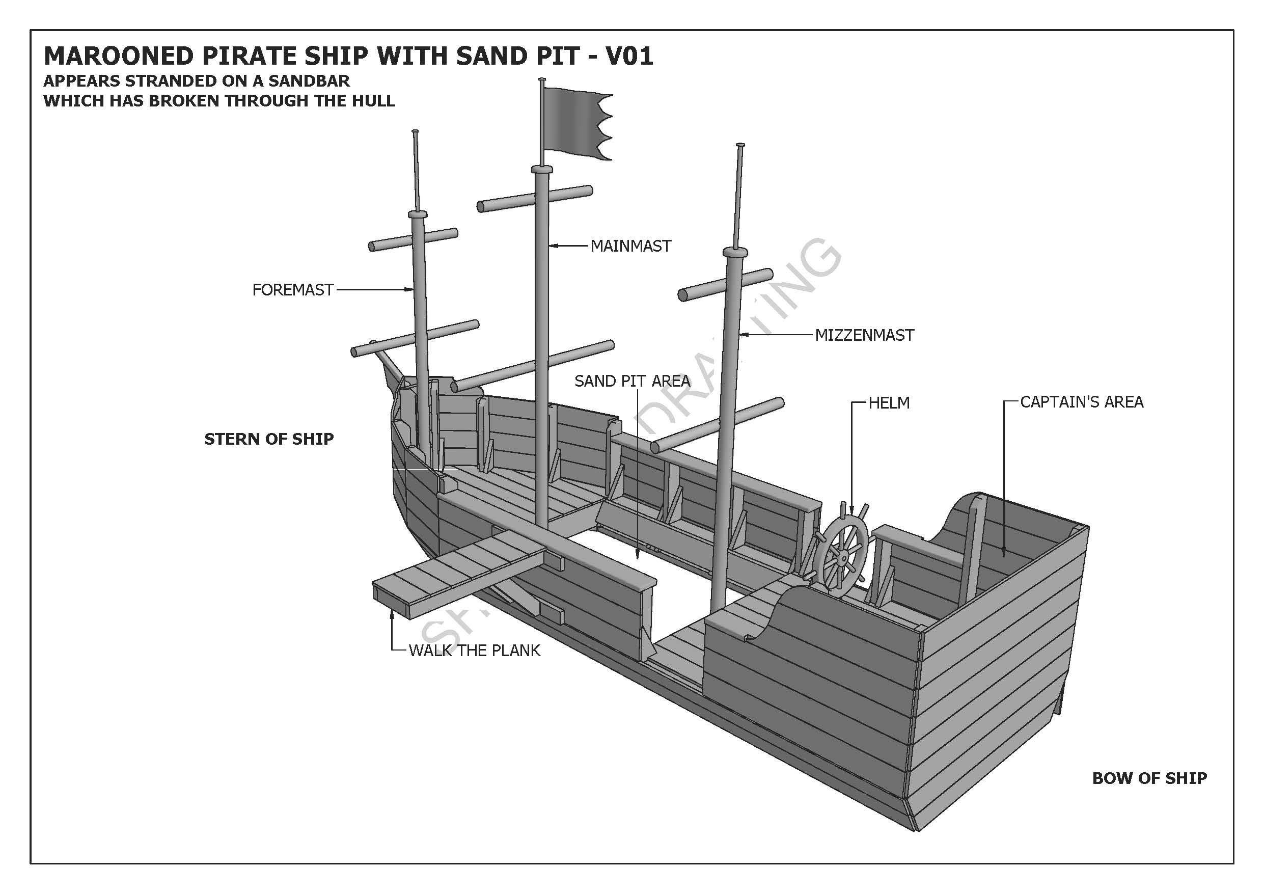 marooned-pirate-boat-with-sand-pit-cubby-play-house-building-plans-v1-ebay